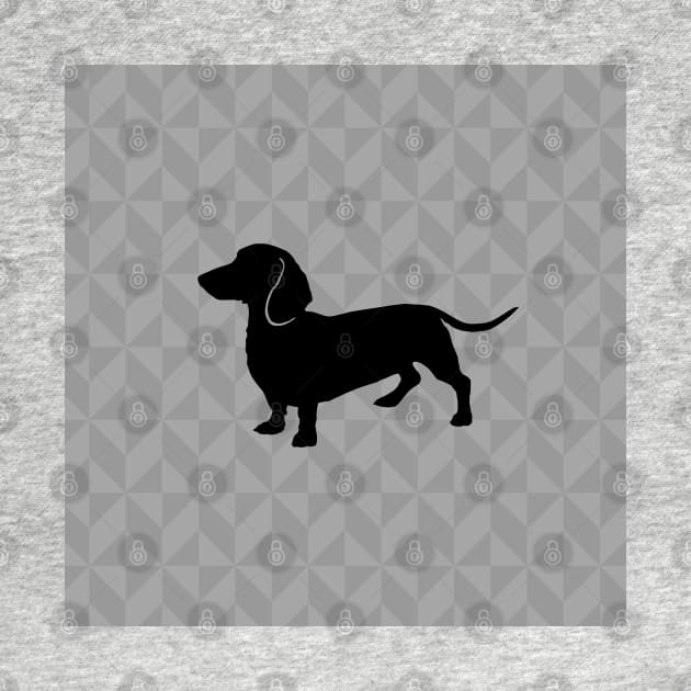 Dachshund Doxie Sausage Dog Lover Gift - Scandi Geometric Silhouette by Elsie Bee Designs